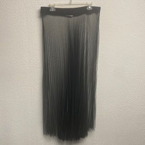 K+Glam Sheer Black Pleated Maxi Skirt size 1x Re/Dress